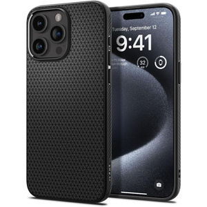 Hülle Spigen Liquid Air iPhone 15 Pro Hülle MATTE Schwarz Case
