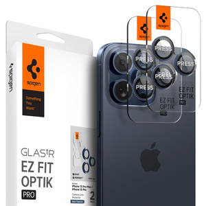 Spigen iPhone Kameraschutz Optik.tr "ez Fit" Kameraschutz 2er-Pack 14 Pro / Pro Max / 15 Pro / Pro Max Blau Titanium