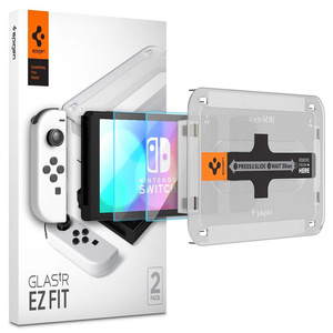 Spigen Nintendo Switch Oled Glas.Tr "ez Fit" 2-Pack Vidrio Templado