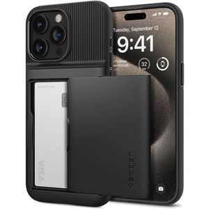 Funda Spigen Slim Armor Cs iPhone 15 Pro Max Negro Case