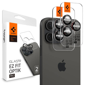 OSŁONA APARATU SPIGEN IPHONE 14 PRO / 14 PRO MAX / 15 PRO / 15 PRO MAX / 16 PRO / 16 PRO MAX OPTIK PRO L-SERIES GLAS.TR ”EZ FIT” 2-PACK BLACK