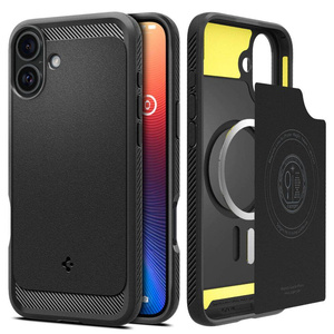 Etui iPhone 16 Spigen Rugged Armor Mag Magsafe Matte Black