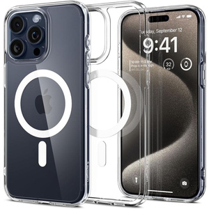 Hülle Spigen Ultra Hybrid Mag MagSafe iPhone 15 Pro Max Weiß/Klar