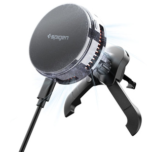 Spigen ESSENTIAL EV25MFAQ Qi2.2 PELTIER MagNETIC MagSafe VENT CAR MOUNT WIRED CHARGER BLACK