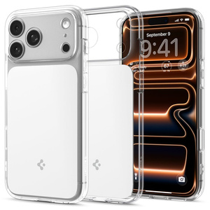 ETUI SPIGEN IPHONE 17 PRO MAX ULTRA HYBRID ”T” MAG MAGSAFE CLEAR/WHITE