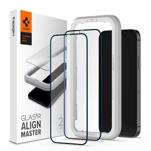 Szkło hartowane Spigen Alm Glass Fc 2pack iPhone 12 12 Pro Black