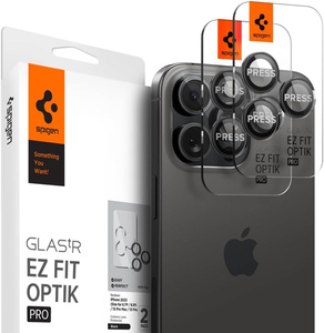 Camera Protector Spigen Optik.tr "ez Fit" Camera Protector 2-pack Apple IPHONE 14 PRO / MAX / 15 PRO / MAX / 16 PRO / MAX / 17 PRO / MAX BLACK